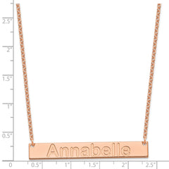 Sterling Silver/Rose-plated Large ARIAL ROUNDED Bar Necklace
