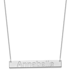 10k White Gold Large ARIAL ROUNDED Bar Necklace