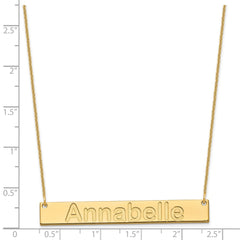 14k Yellow Gold Large ARIAL ROUNDED Bar Necklace - 2