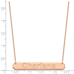 14k Rose Gold Large ARIAL ROUNDED Bar Necklace - 2