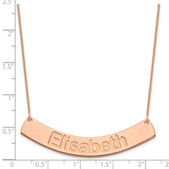 14k Rose Gold Large ARIAL ROUNDED Curved Bar Necklace - 2