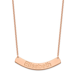 SS/Rose-plated Large ARIAL ROUNDED Curved Bar Necklace - 2