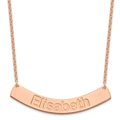 SS/Rose-plated Large ARIAL ROUNDED Curved Bar Necklace - 2