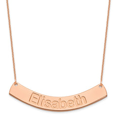 14k Rose Gold Large ARIAL ROUNDED Curved Bar Necklace - 2