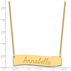 SS/Gold-plated Medium AWAYS IN MY HEART Curved Bar Necklace - 2