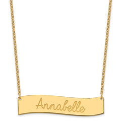 SS/Gold-plated Medium AWAYS IN MY HEART Curved Bar Necklace - 2