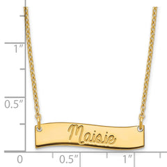 SS/Gold-plated Small AWAYS IN MY HEART Curved Bar Necklace
