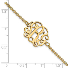 Sterling Silver/Rhodium-plated Monogram Bracelet