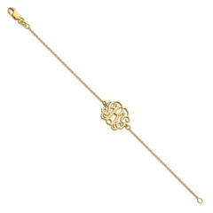 14k Yellow Gold Monogram Bracelet