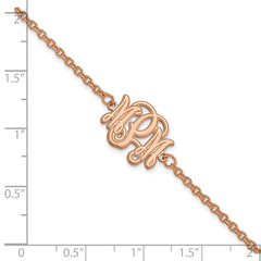 Sterling Silver/Rose-plated Etched Monogram Bracelet