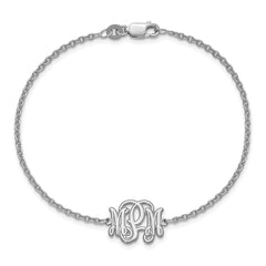 10k White Gold Etched Monogram Bracelet - 2
