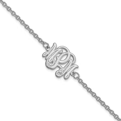 10k White Gold Etched Monogram Bracelet - 2