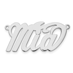 Sterling Silver/Rhodium-plated Polished Name Plate - 4