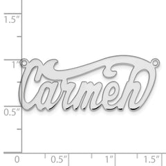 Sterling Silver/Rhodium-plated Polished Name Plate - 4