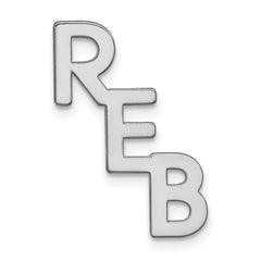 14k White Gold Large cut-out Monogram Tie Tac - 2