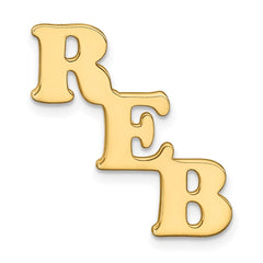 14k Yellow Gold Large cut-out Monogram Tie Tac - 2