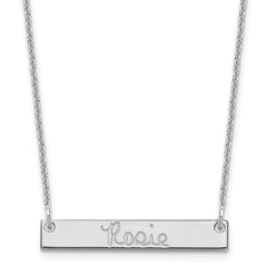 10k White Gold Small Signature Bar Necklace