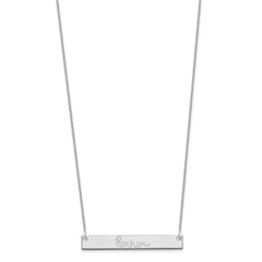 10k White Gold Medium Signature Bar Necklace
