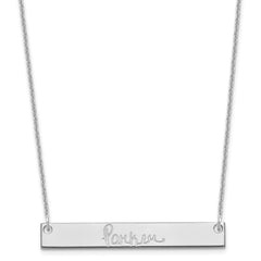 10k White Gold Medium Signature Bar Necklace