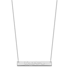 10k White Gold Large Signature Bar Necklace