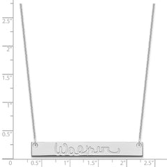 14k White Gold Large Signature Bar Necklace