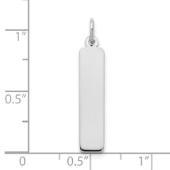 14k White Gold Medium Blank Bar Charm