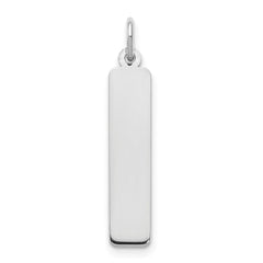 14k White Gold Medium Blank Bar Charm