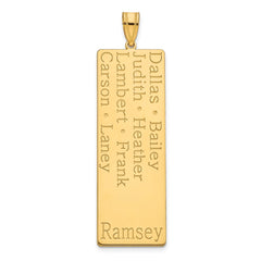 14k Yellow Gold 8 Name Family Pendant