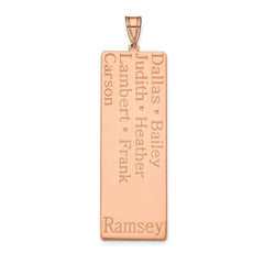 14k Rose Gold 7 Name Family Pendant