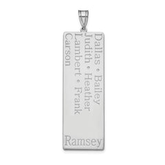 10k White Gold 7 Name Family Pendant
