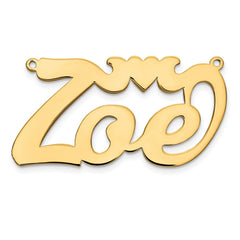 Sterling Silver/Gold-plated Polished Heart Name Plate - 5