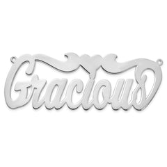 10k White Gold Polished Heart Name Plate - 6