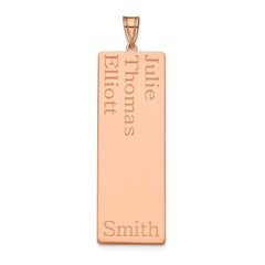 14k Rose Gold 3 Name Family Pendant