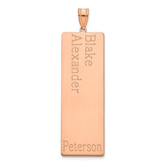14k Rose Gold 2 Name Family Pendant