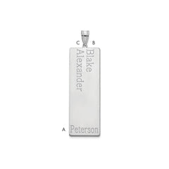 10k White Gold 2 Name Family Pendant