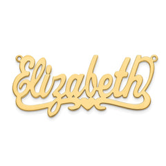 Sterling Silver/Gold-plated Heart Name Plate