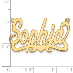14k Yellow Gold Heart Name Plate