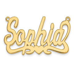 Sterling Silver/Gold-plated Heart Name Plate