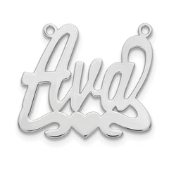 Sterling Silver/Rhodium-plated Heart Name Plate