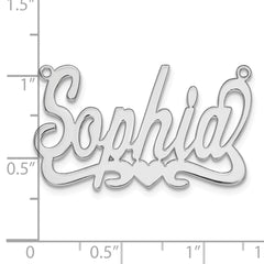 Sterling Silver/Rhodium-plated Heart Name Plate