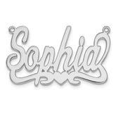 10k White Gold Heart Name Plate
