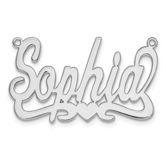 10k White Gold Heart Name Plate