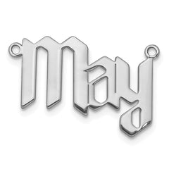 10k White Gold Polished New Gothic Textura Font Name Plate