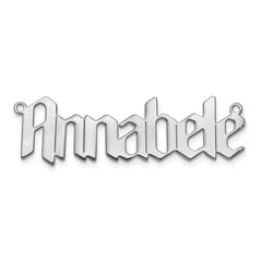 14k White Gold Polished New Gothic Textura Font Name Plate