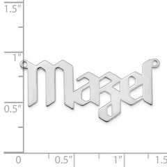 10k White Gold Polished New Gothic Textura Font Name Plate