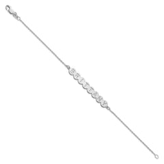 10k White Gold 8 Letter Bubble Bracelet