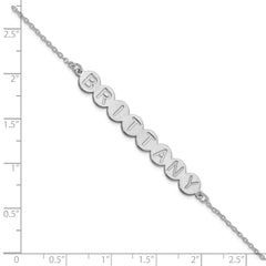 10k White Gold 8 Letter Bubble Bracelet