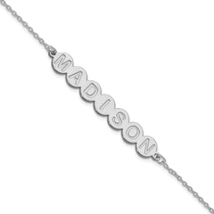 10k White Gold 7 Letter Bubble Bracelet