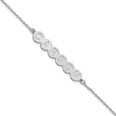 10k White Gold 6 Letter Bubble Bracelet