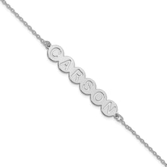 10k White Gold 6 Letter Bubble Bracelet